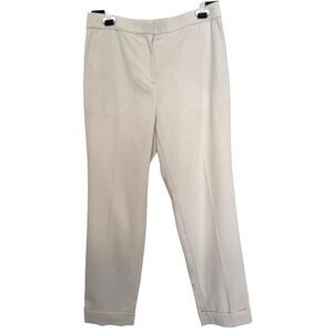 Ann Taylor Womens Size 4P Straight Ankle Ivory Dress Pants Trousers